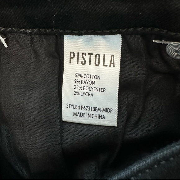 Pistola Mid Rise Skinny Denim Jeans Black Size 26 NWT Stretch Cropped Ankle - Picture 13 of 14